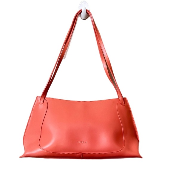 Furla Salmon Color Elegant Leather Handbag - Picture 1 of 6